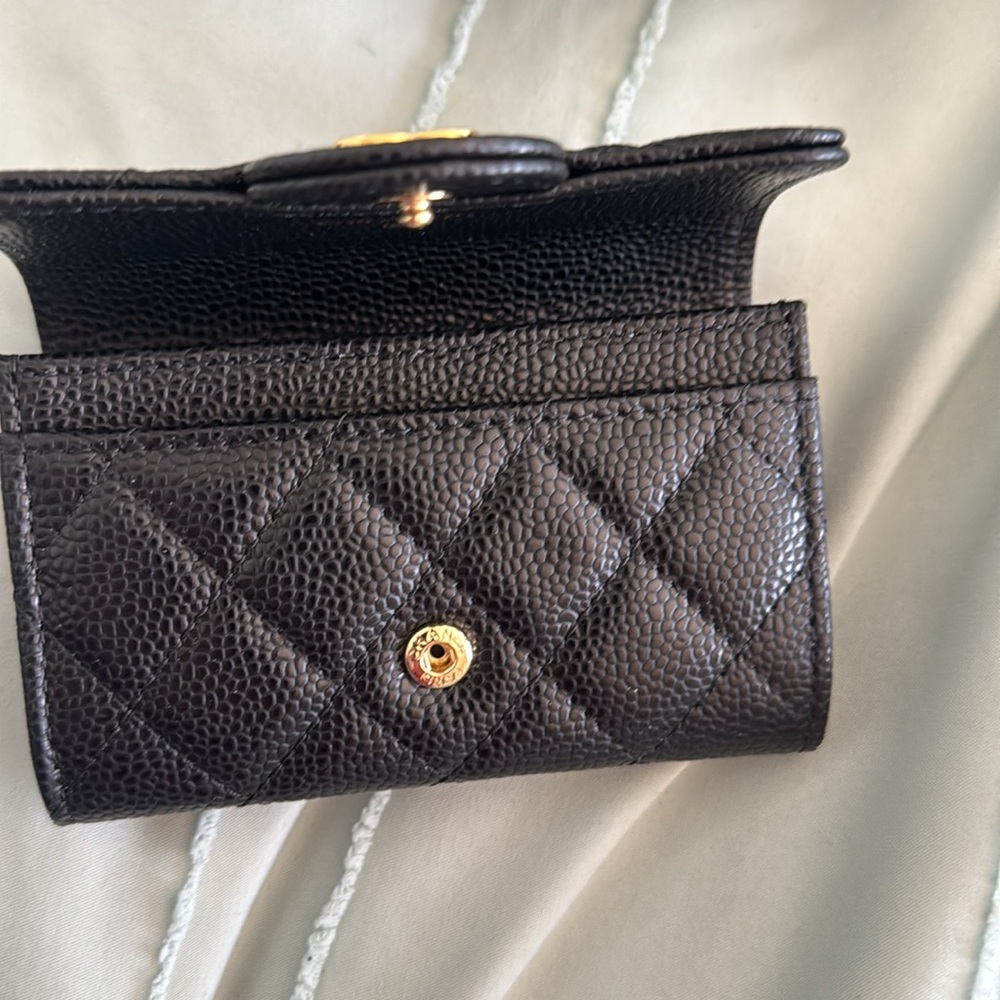 Chanel Black Quilted Wallet o mini bag gold inlay brand new never used - Picture 5 of 6